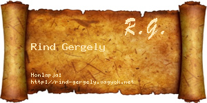 Rind Gergely névjegykártya